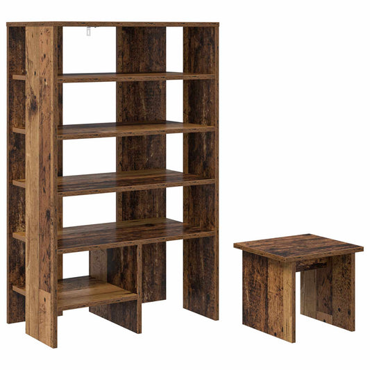 Shoe Cabinet 2 pcs 62 x 35 x 100 cm Engineered Wood Old Wood