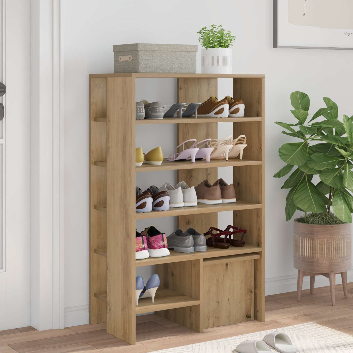 Shoe Cabinet 2 pcs 62 x 35 x 100 cm Engineered Wood Artisan Oak