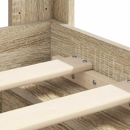 Bed Frame with Storage and Headboard Sonoma Oak 200 x 200 cm