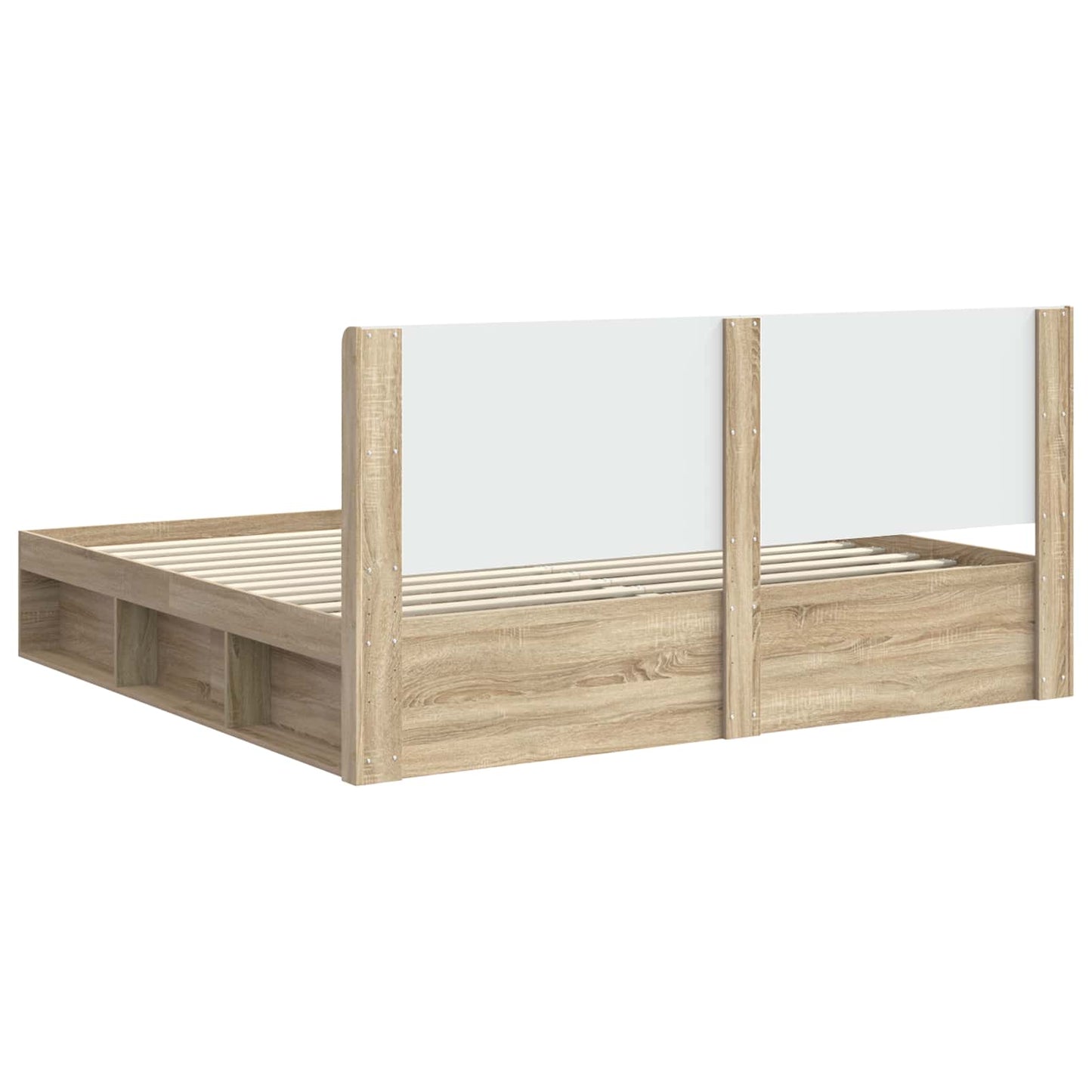 Bed Frame with Storage and Headboard Sonoma Oak 200 x 200 cm