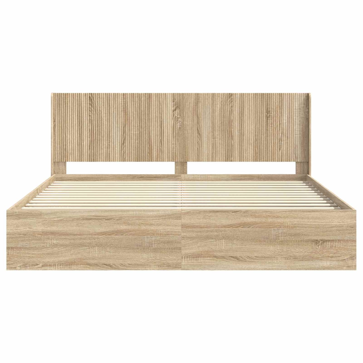 Bed Frame with Storage and Headboard Sonoma Oak 200 x 200 cm