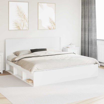 Bed Frame with Storage and Headboard 2 pcs Engineered Wood