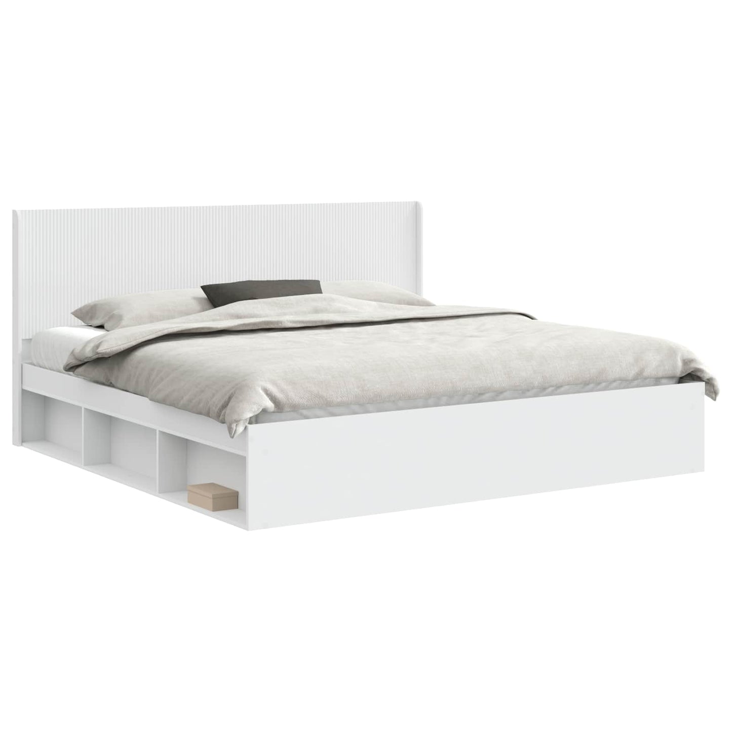 Bed Frame with Storage and Headboard 2 pcs Engineered Wood