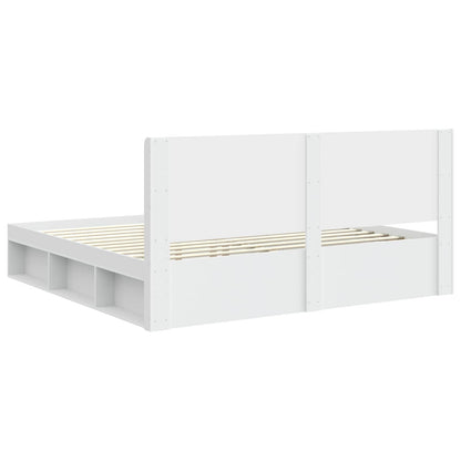 Bed Frame with Storage and Headboard 2 pcs Engineered Wood