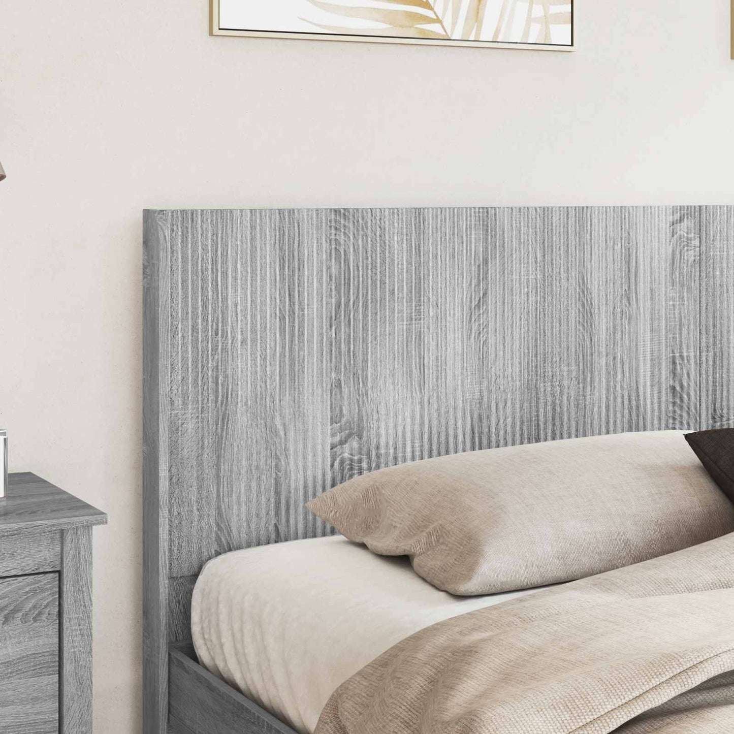 Bed Frame with Storage and Headboard Grey Sonoma 180 x 200 cm