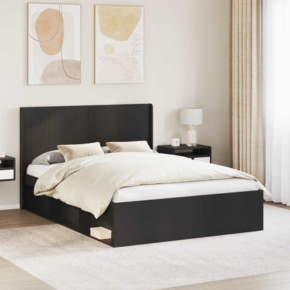 Bed Frame with Storage and Headboard 2 pcs Engineered Wood
