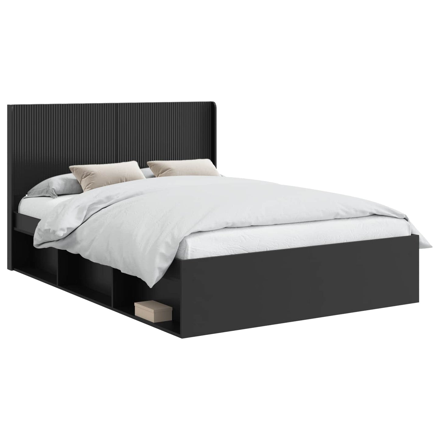 Bed Frame with Storage and Headboard 2 pcs Engineered Wood