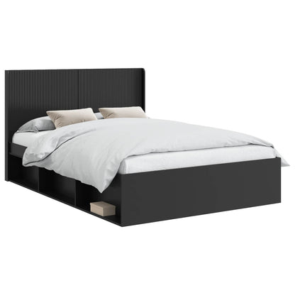 Bed Frame with Storage and Headboard 2 pcs Engineered Wood