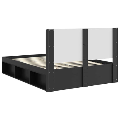 Bed Frame with Storage and Headboard 2 pcs Engineered Wood