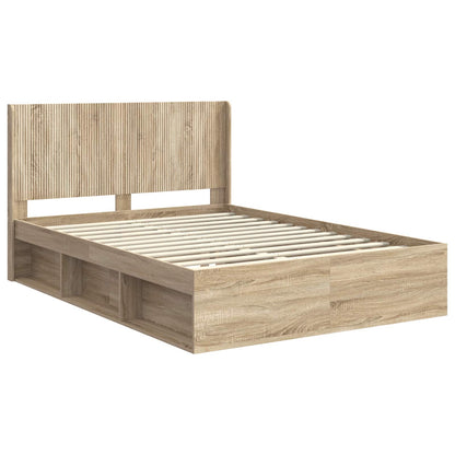 Bed Frame with Storage and Headboard 2 pcs Engineered Wood