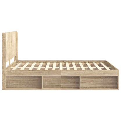 Bed Frame with Storage and Headboard 2 pcs Engineered Wood