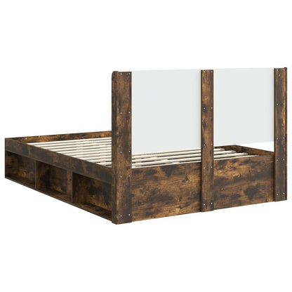 Bed Frame with Storage and Headboard 2 pcs Engineered Wood