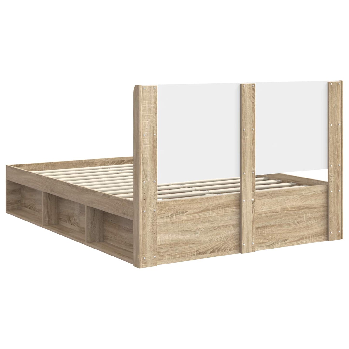 Bed Frame with Storage and Headboard 2 pcs Engineered Wood