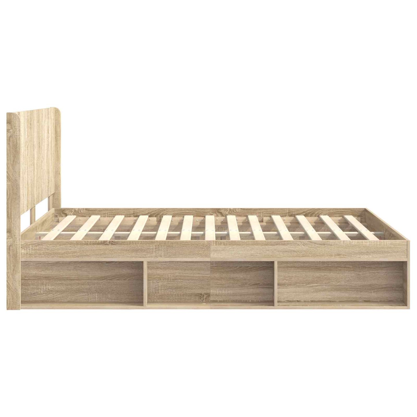 Bed Frame with Storage and Headboard 2 pcs Engineered Wood