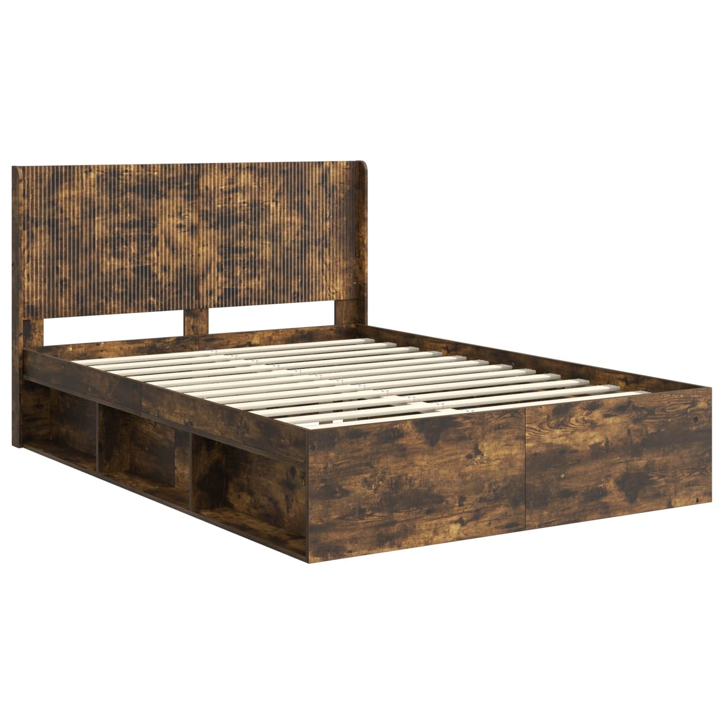 Bed Frame with Storage and Headboard 2 pcs Engineered Wood