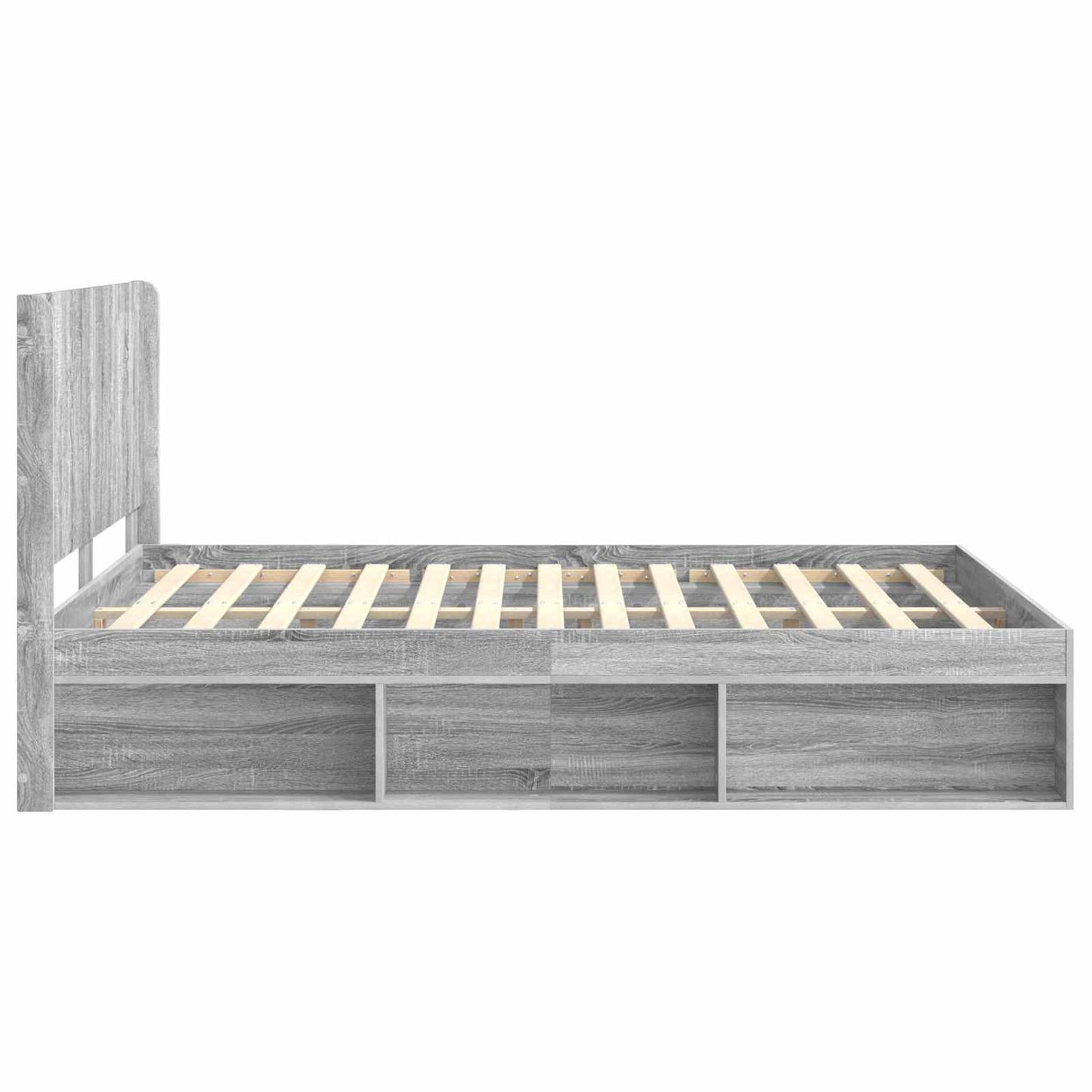 Bed Frame with Storage and Headboard 2 pcs Engineered Wood