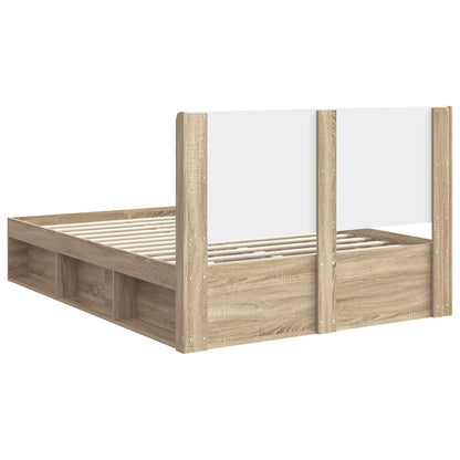 Bed Frame with Storage and Headboard 2 pcs Engineered Wood