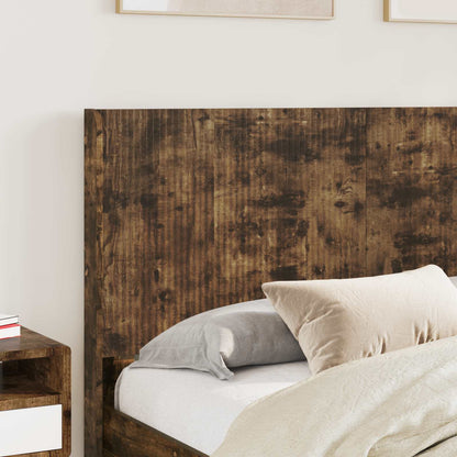 Bed Frame with Storage and Headboard 2 pcs Engineered Wood