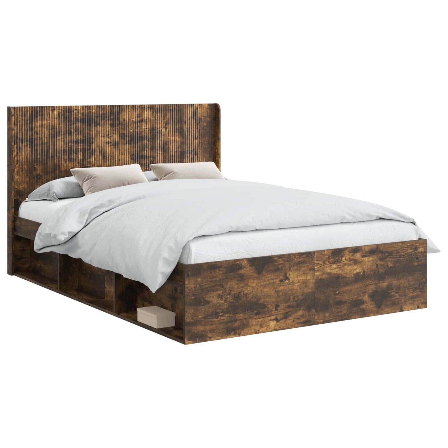 Bed Frame with Storage and Headboard 2 pcs Engineered Wood