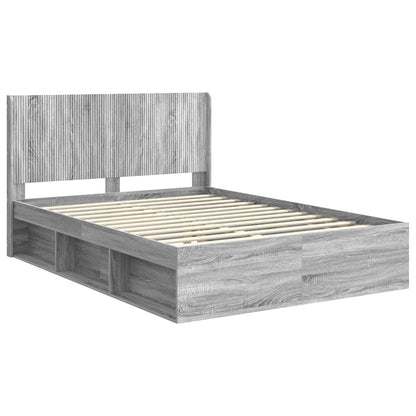 Bed Frame with Storage and Headboard 2 pcs Engineered Wood