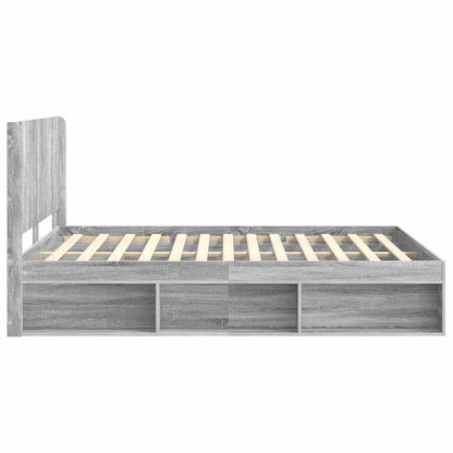 Bed Frame with Storage and Headboard 2 pcs Engineered Wood