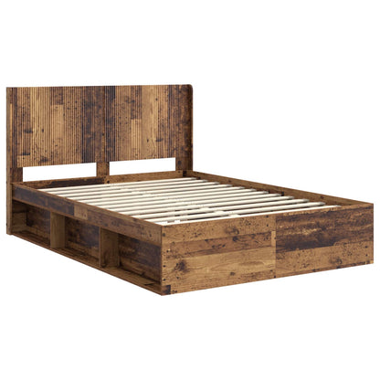Bed Frame with Storage and Headboard 2 pcs Engineered Wood