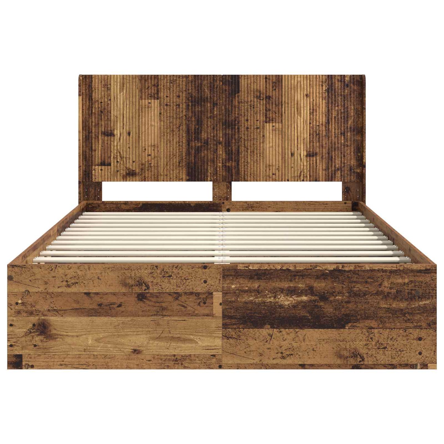 Bed Frame with Storage and Headboard 2 pcs Engineered Wood
