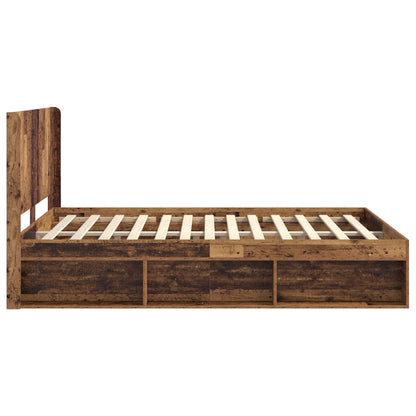Bed Frame with Storage and Headboard 2 pcs Engineered Wood