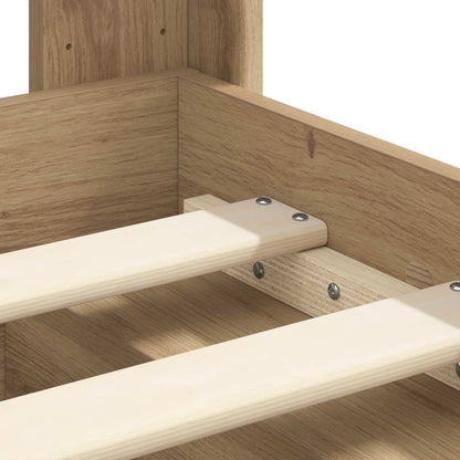 Bed Frame with Storage and Headboard 2 pcs Engineered Wood