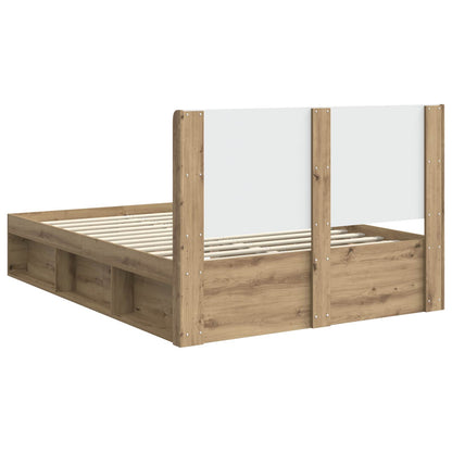 Bed Frame with Storage and Headboard 2 pcs Engineered Wood