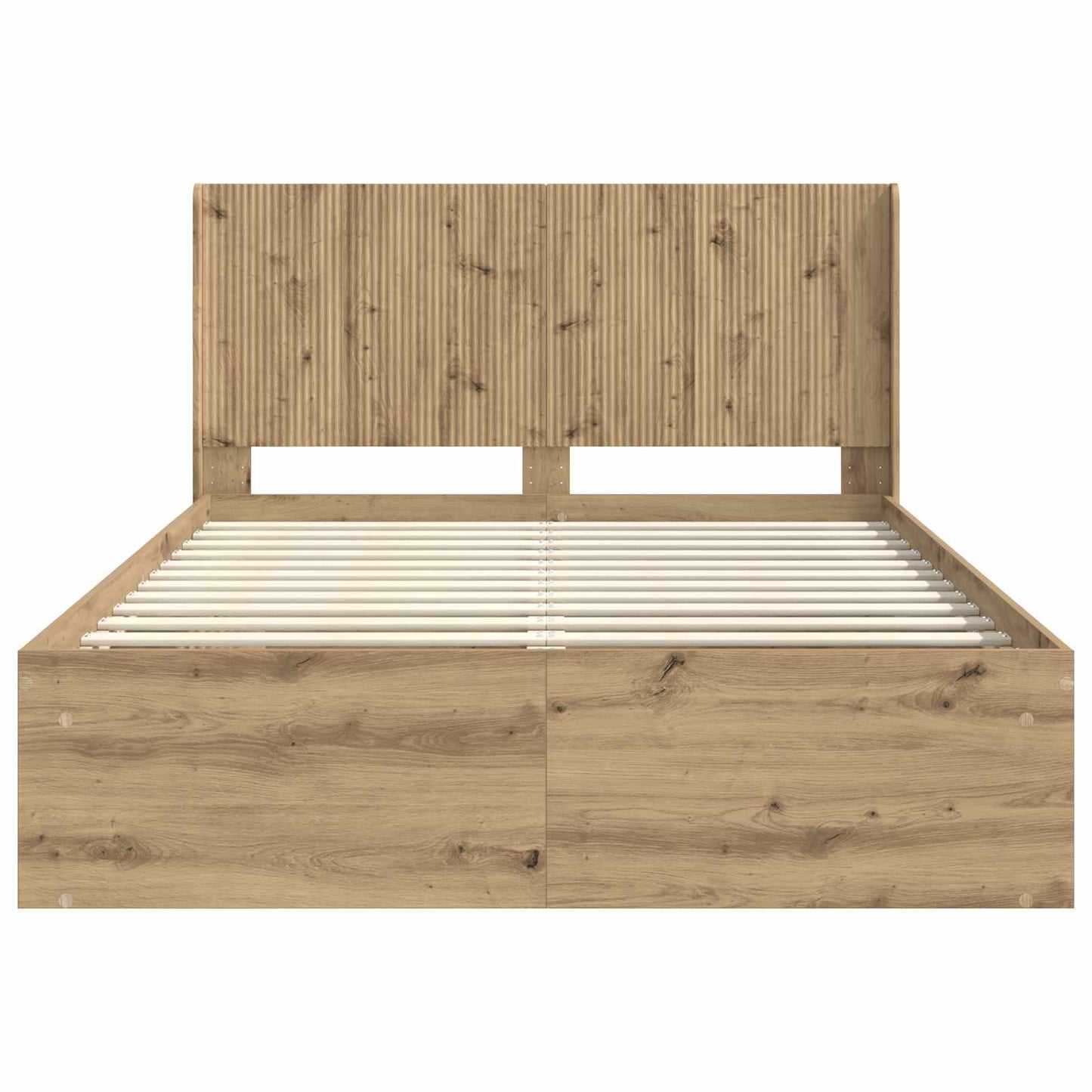 Bed Frame with Storage and Headboard 2 pcs Engineered Wood