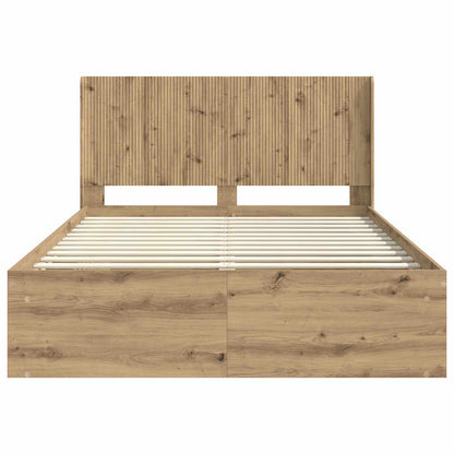 Bed Frame with Storage and Headboard 2 pcs Engineered Wood