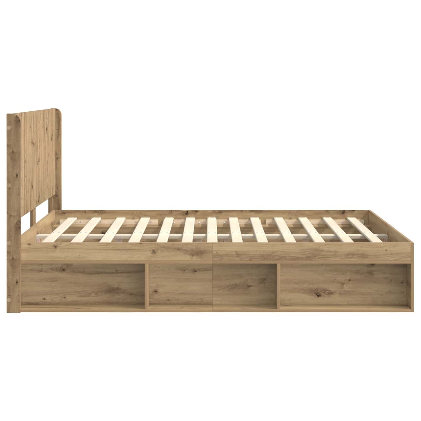 Bed Frame with Storage and Headboard 2 pcs Engineered Wood