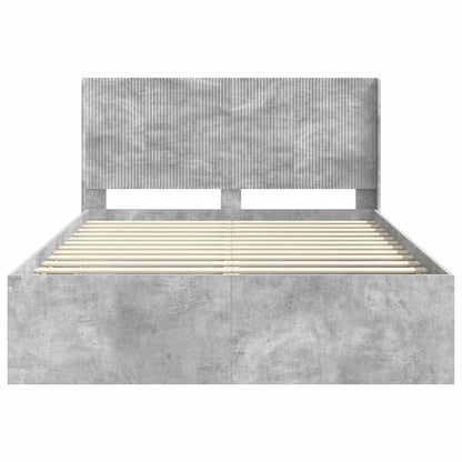 Bed Frame with Storage and Headboard Concrete Grey 120 x 200 cm