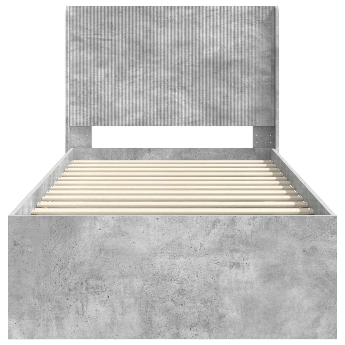 Bed Frame with Storage and Headboard Concrete Grey 90 x 200 cm