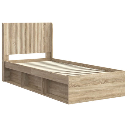 Bed Frame with Storage and Headboard 2 pcs Engineered Wood