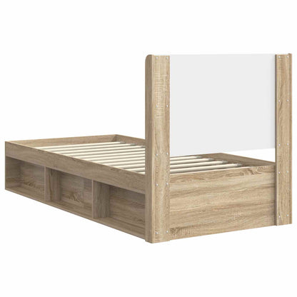 Bed Frame with Storage and Headboard 2 pcs Engineered Wood