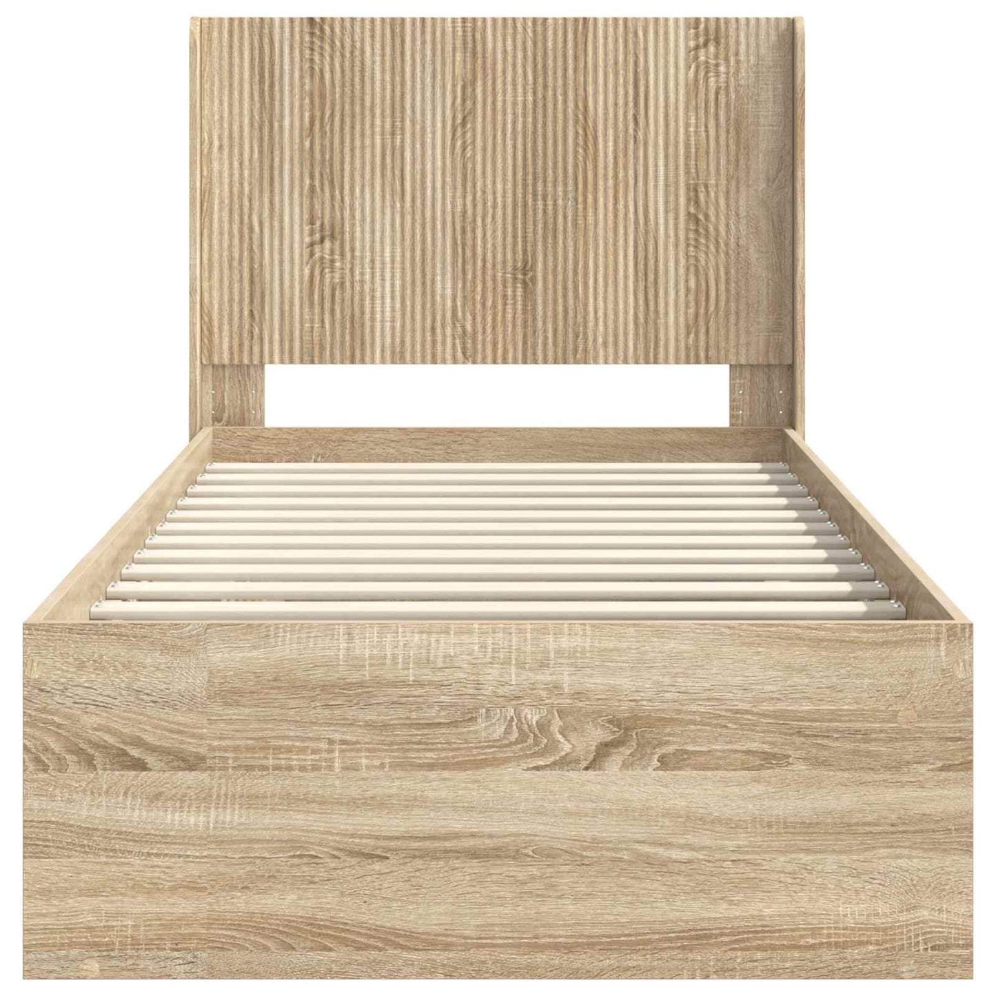 Bed Frame with Storage and Headboard 2 pcs Engineered Wood