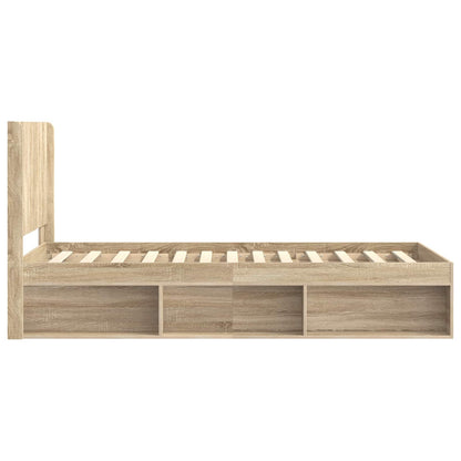 Bed Frame with Storage and Headboard 2 pcs Engineered Wood