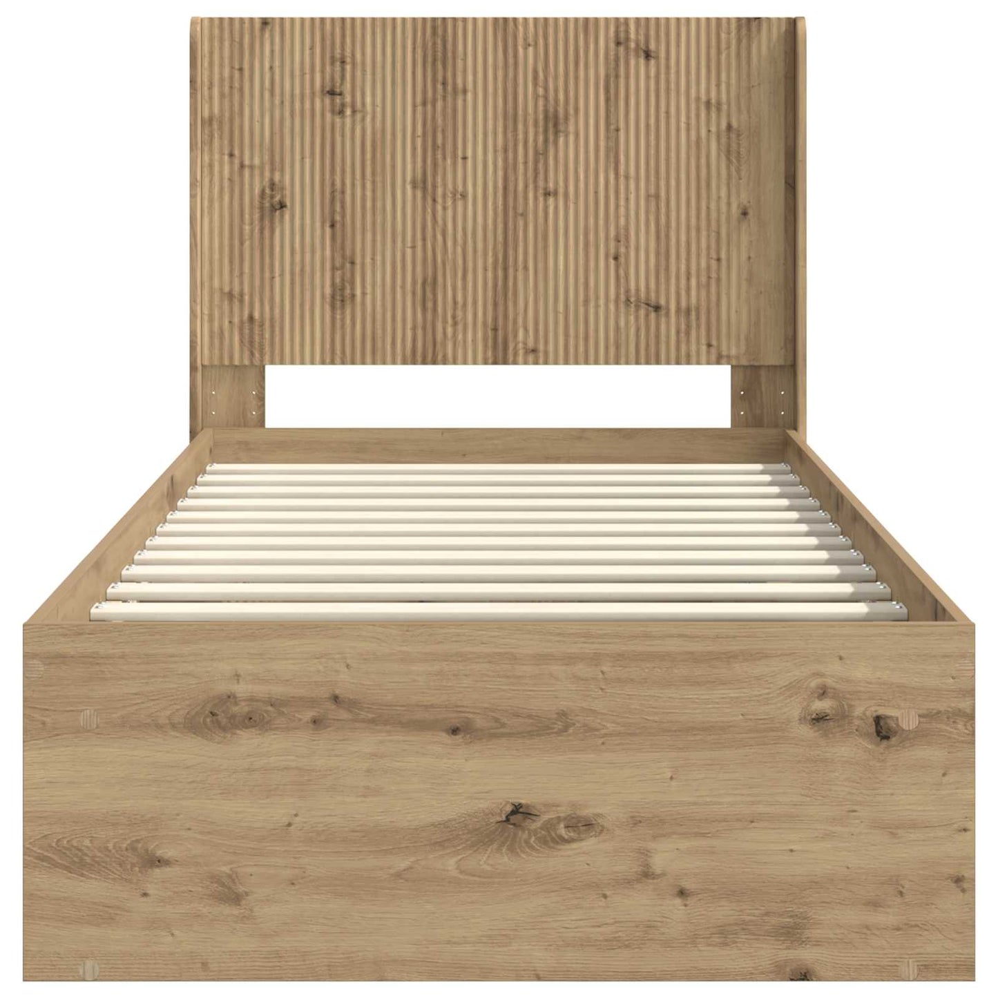 Bed Frame with Storage and Headboard Artisan Oak 90 x 190 cm