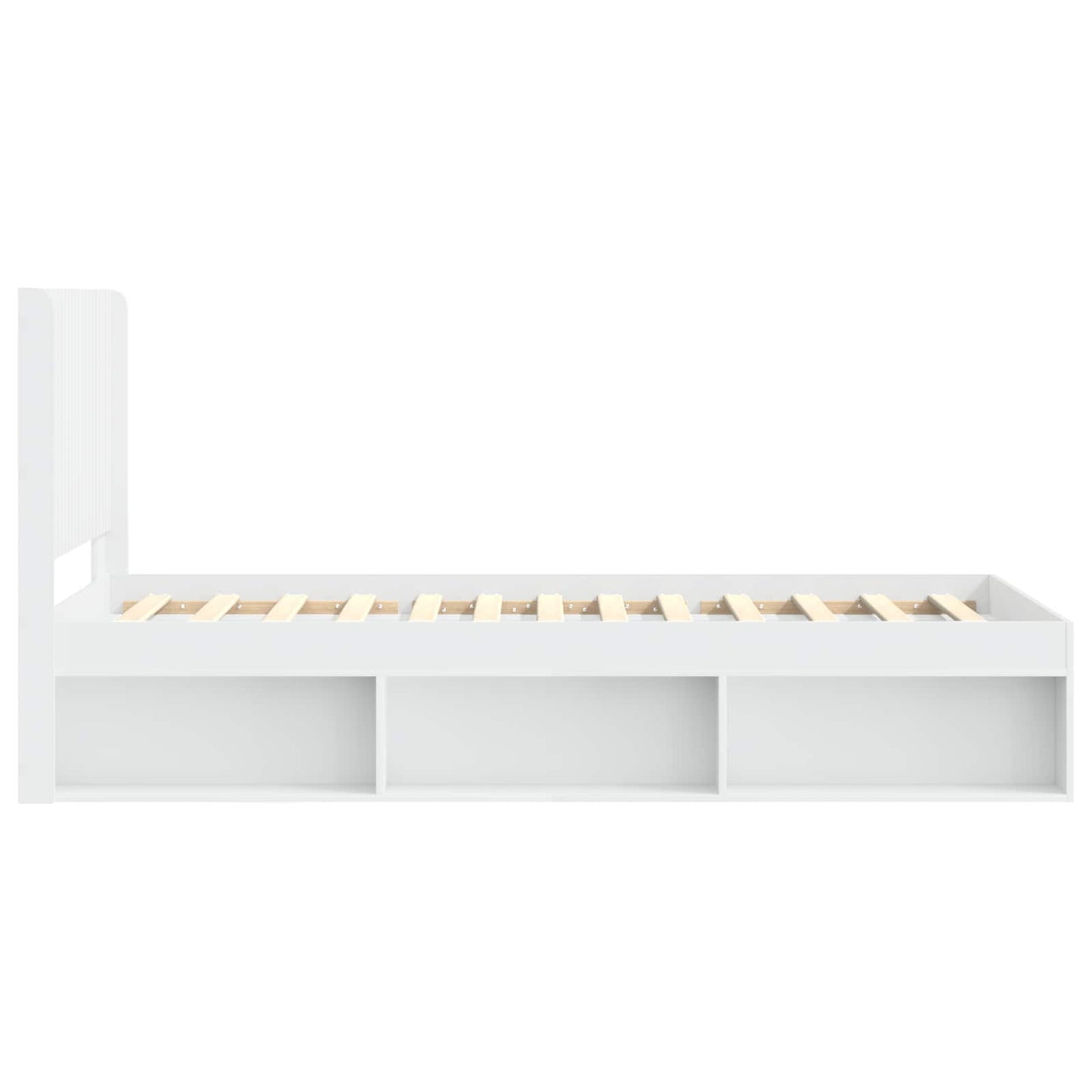 Bed Frame with Storage and Headboard White 75 x 190 cm