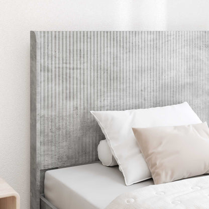 Bed Frame with Storage and Headboard Concrete Grey 75 x 190 cm