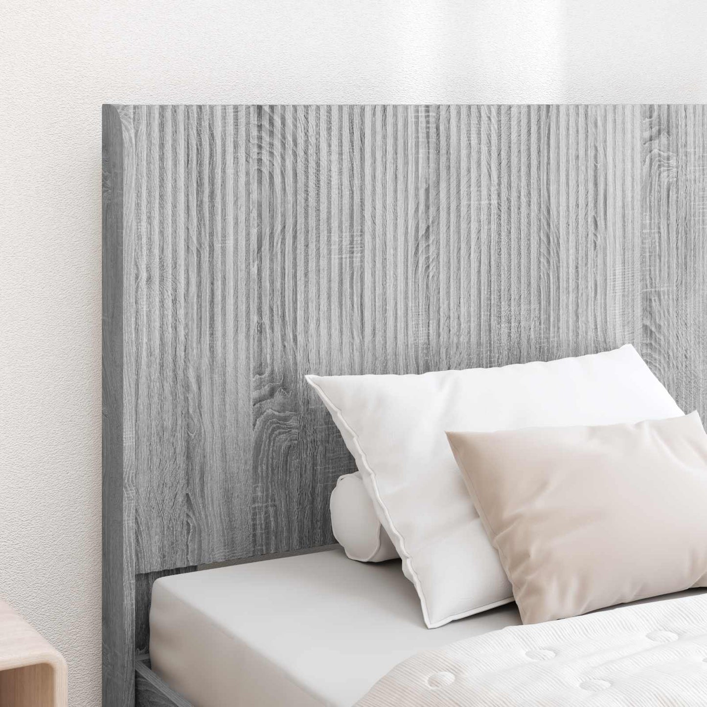 Bed Frame with Storage and Headboard Grey Sonoma 75 x 190 cm