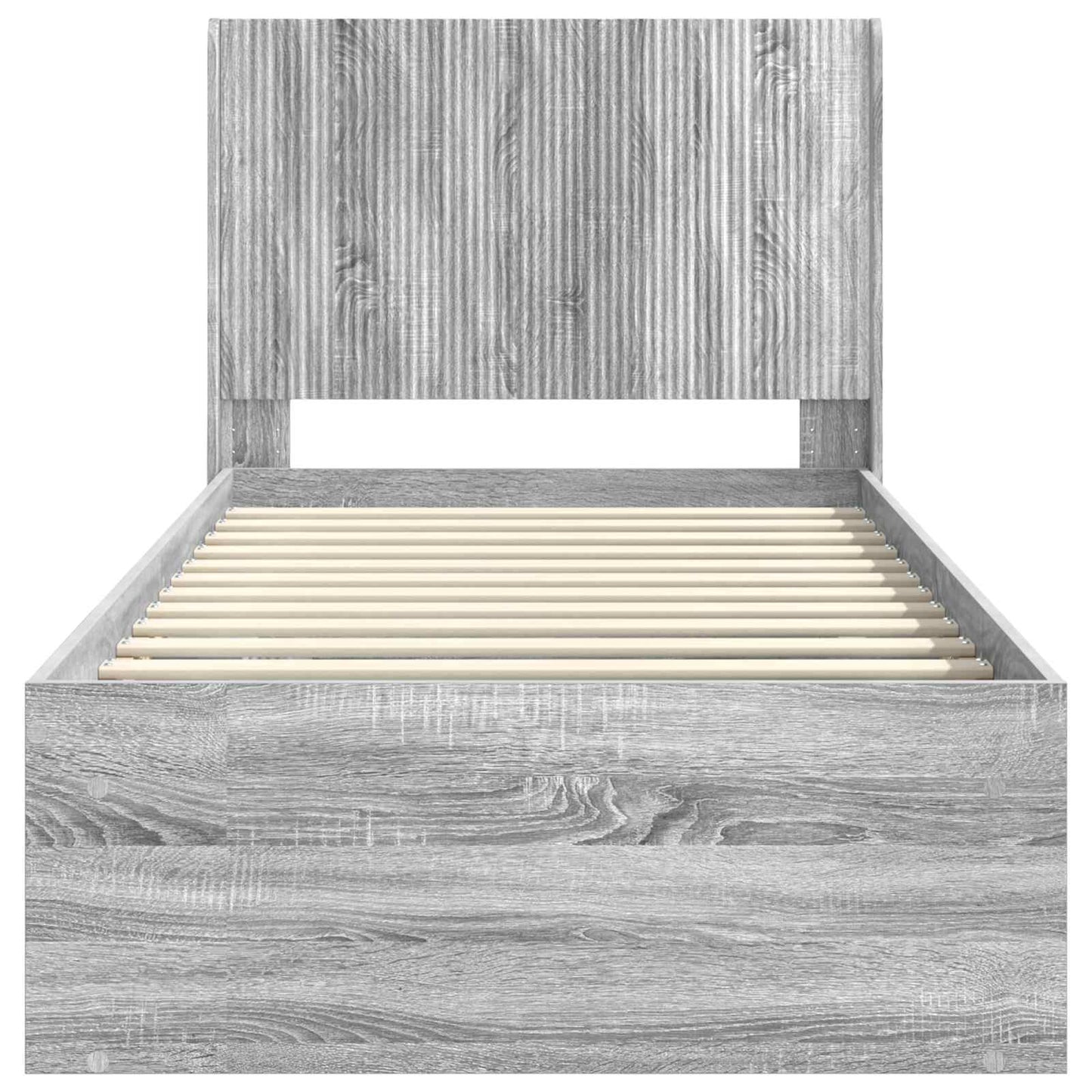 Bed Frame with Storage and Headboard Grey Sonoma 75 x 190 cm