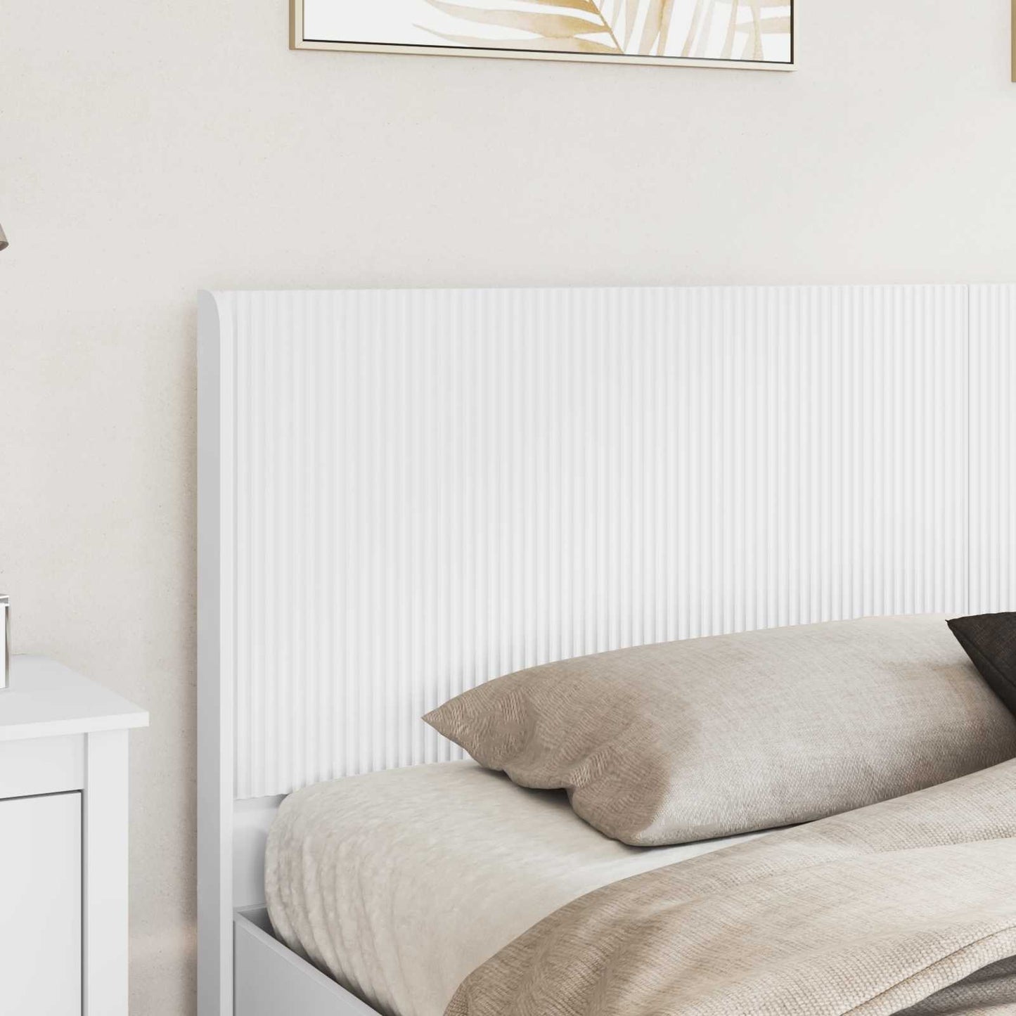 Bed Frame with Storage and Headboard White 200 x 200 cm