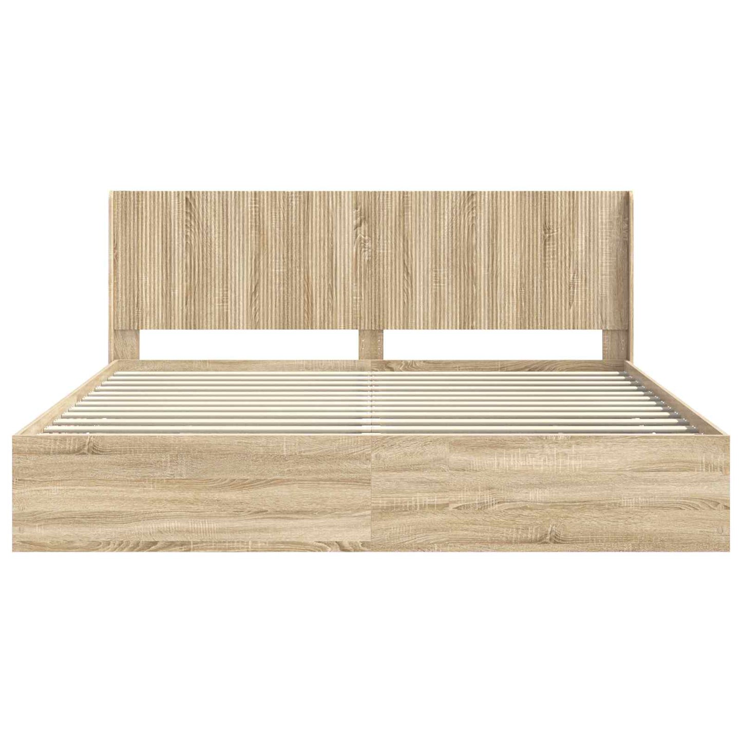 Bed Frame with Storage and Headboard Sonoma Oak 200 x 200 cm