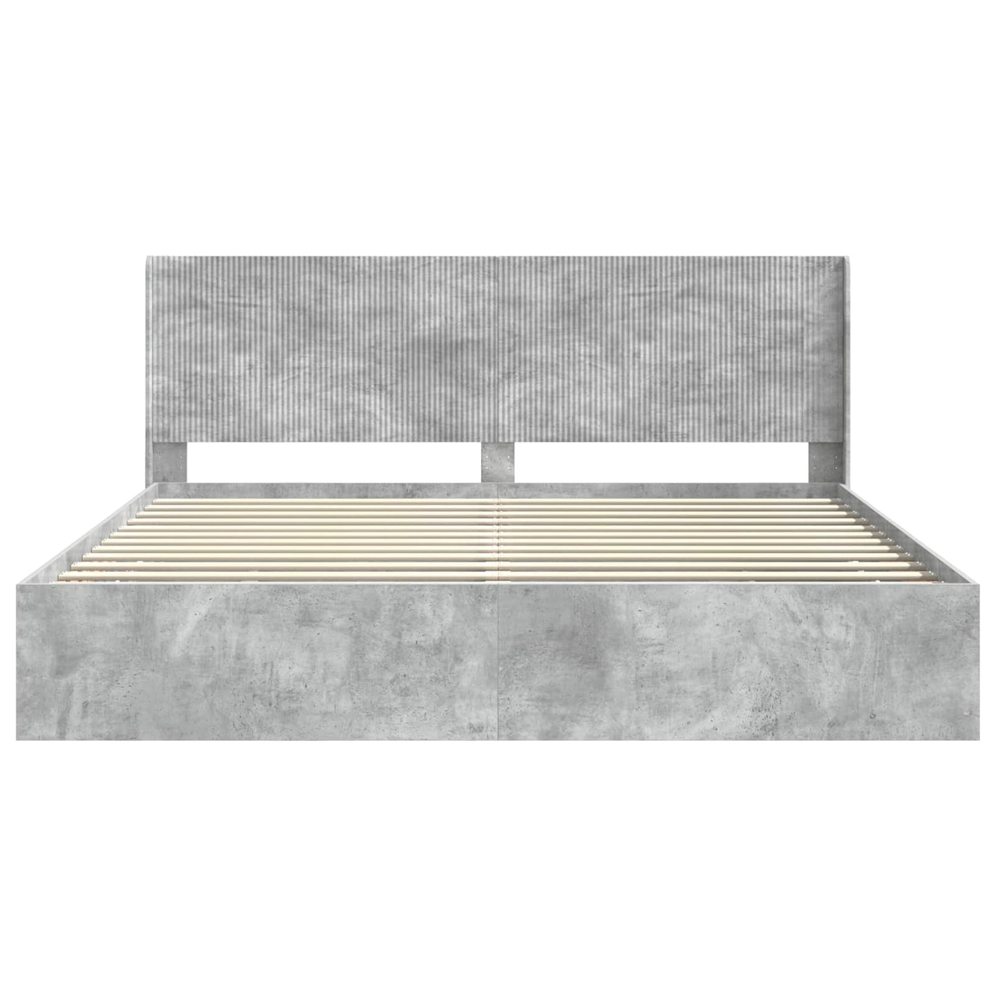 Bed Frame with Storage and Headboard Concrete Grey 200 x 200 cm