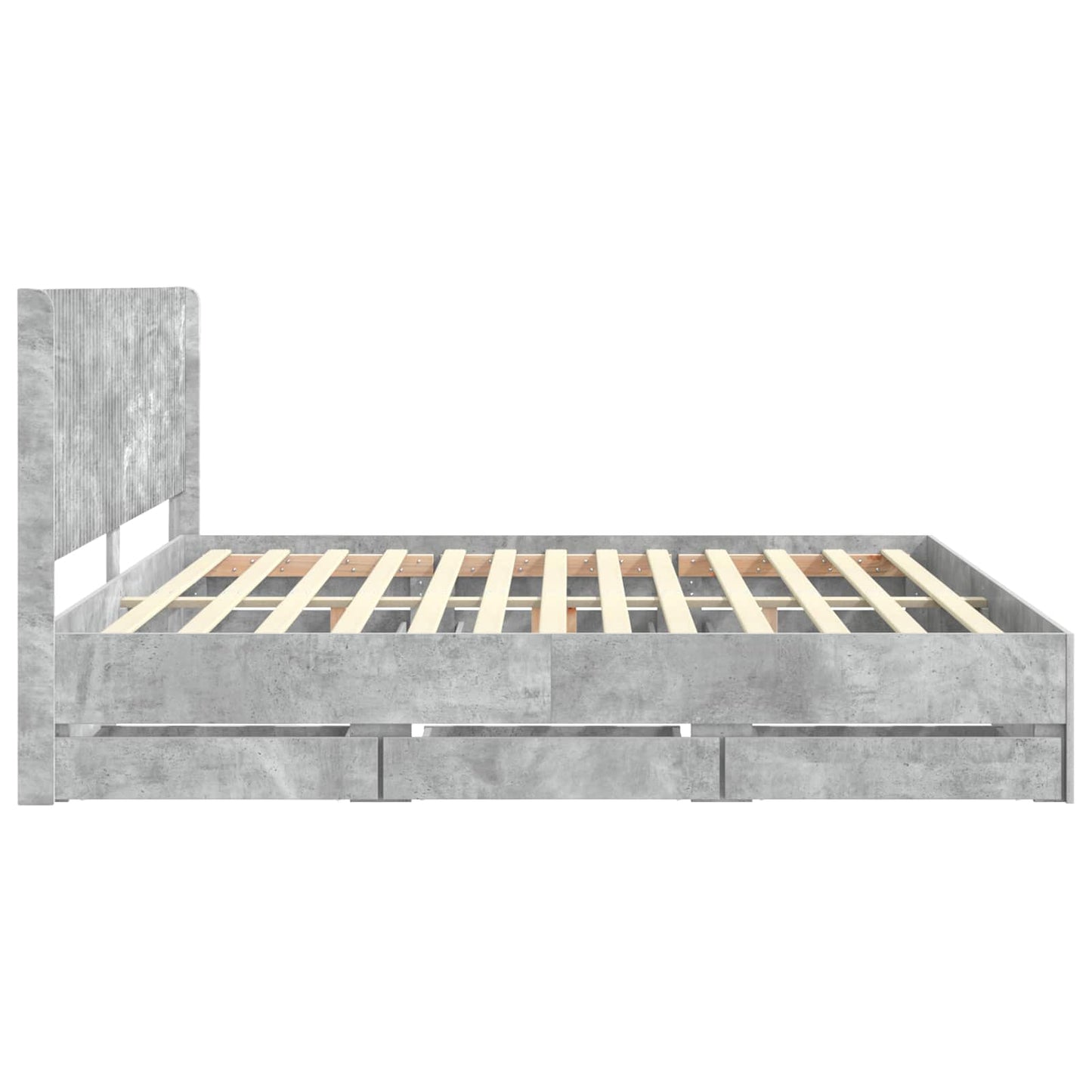 Bed Frame with Storage and Headboard Concrete Grey 200 x 200 cm