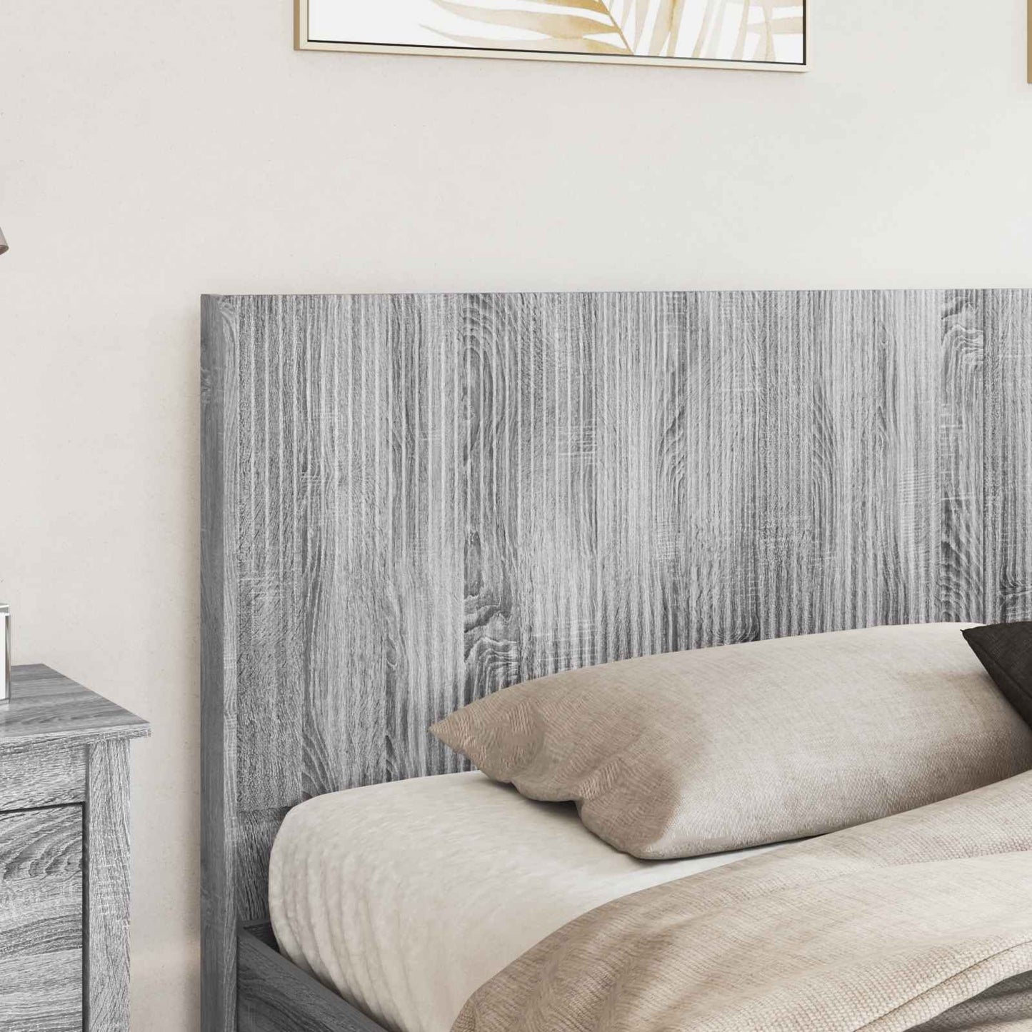 Bed Frame with Storage and Headboard Grey Sonoma 200 x 200 cm