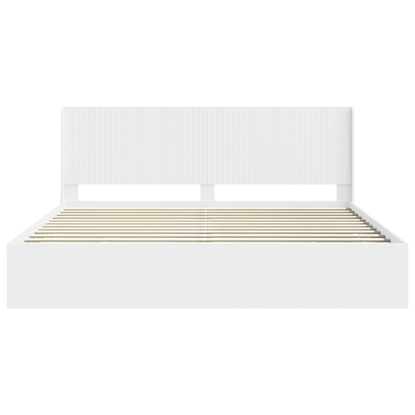 Bed Frame with Storage and Headboard White 180 x 200 cm